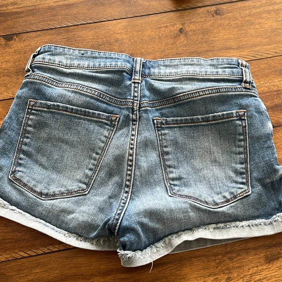 See Thru Soul 2 blue denim jean high rise boyfriend shorts sz 26 distressed raw - Picture 9 of 16